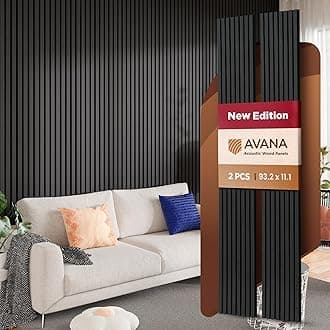 Avana Acoustic Wood Wall Panels – Black Oak Acoustic Panels Set Of 2 – Wall Panels For Interior Wall Decor For Homes, Offices, Studios – Aesthetically Pleasing Decorative Wood Panels For Wall
