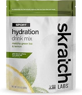 Sport Hydration Drink Mix, Matcha Tea & Lemon (15.5 oz, 20 servings) - Natural, Low Sugar, Electrolyte Powder Developed for Athletes and Sports Performance, Gluten Free, Vegan, Kosher