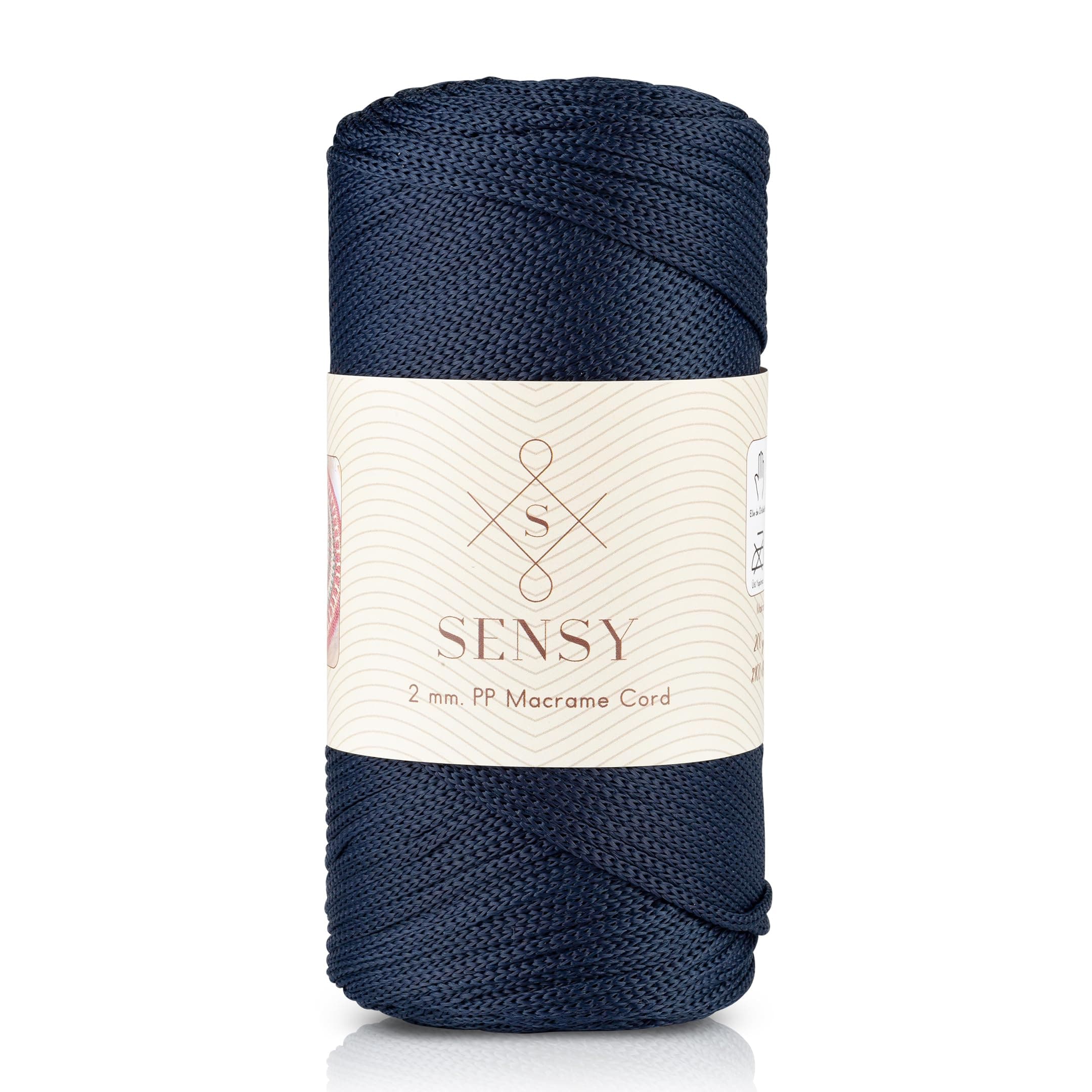 Sensy Premium 2mm 251 Yards Polyester Rope 100% Polypropylene Cord Macrame Cord 2mm Crochet Bag Cord Macrame Rope Crochet Thread for Knitter (Navy Blue)