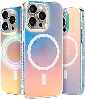 LONLI Hue - for iPhone 15 Pro Max Case [Compatible with Magsafe] - Holographic Iridescent - [10FT Drop Protection] [4 Airbag Cushioned Corners] - Cute, Unique and Aesthetic (2023)