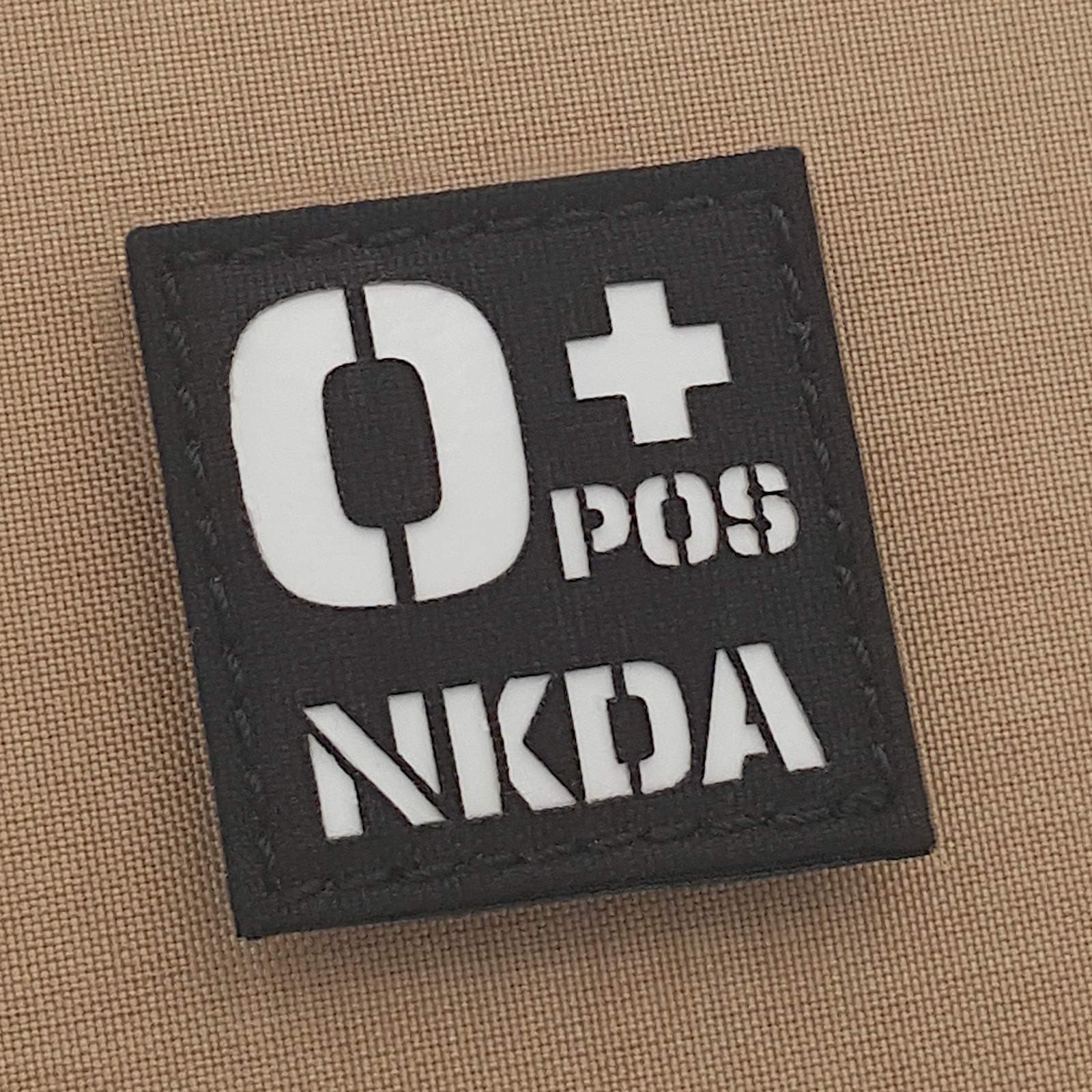 Reflective OPOS NKDA O+ Blood Type 2x2 IFAK Tactical Morale Touch Fastener Patch