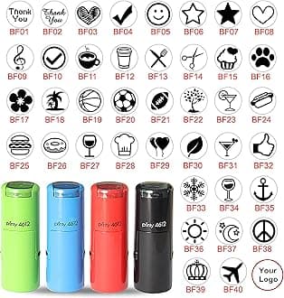 - Custom Self-Inking Loyalty Card Stamp - Small Rubber Logo, Mini Coffee Card