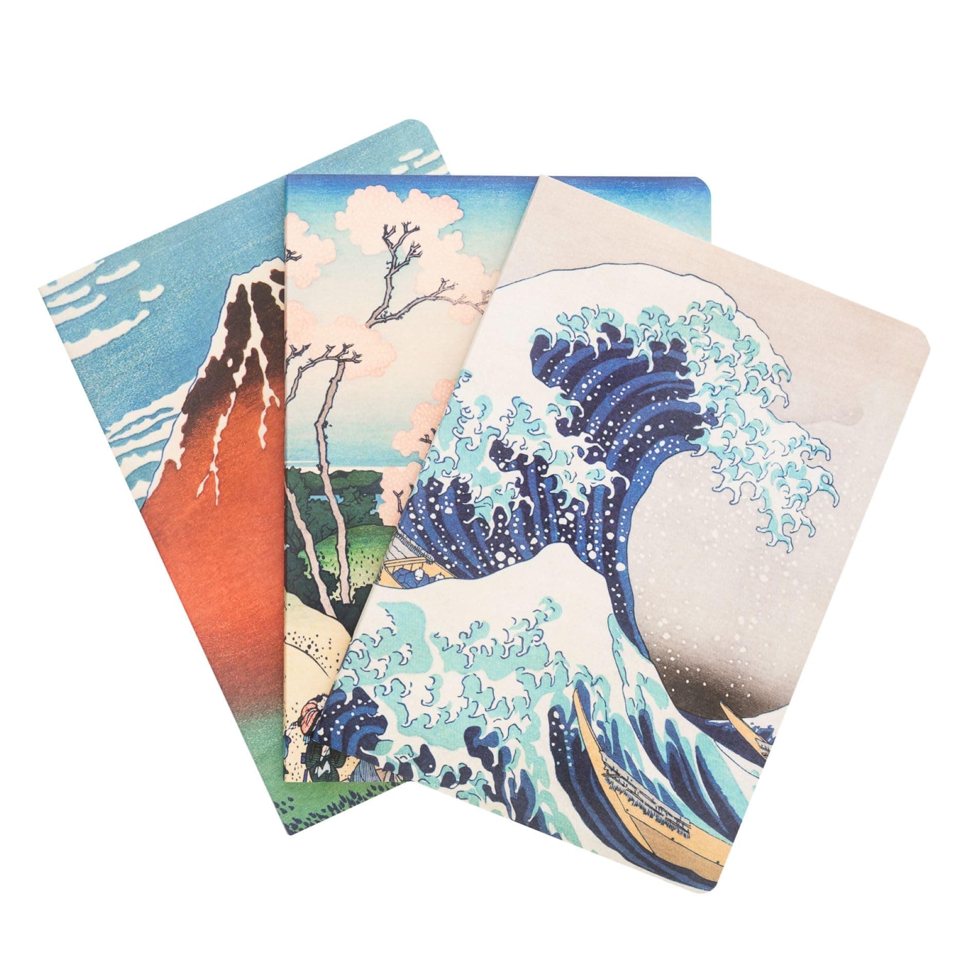 Grupo Erik Hokusai Pack Of 3 A5 Notebooks | Notebook Notepads Notepad Cute Stationery Gifts The Great Wave Off Kanagawa