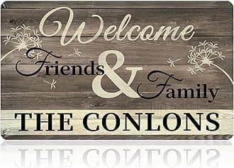 Personalized Monogram Door Mats with Family Name Custom Welcome Door Mat for Front Door with Anti-Slip Backing Personalized Doormat with Initial for Home Entrance Made in USA