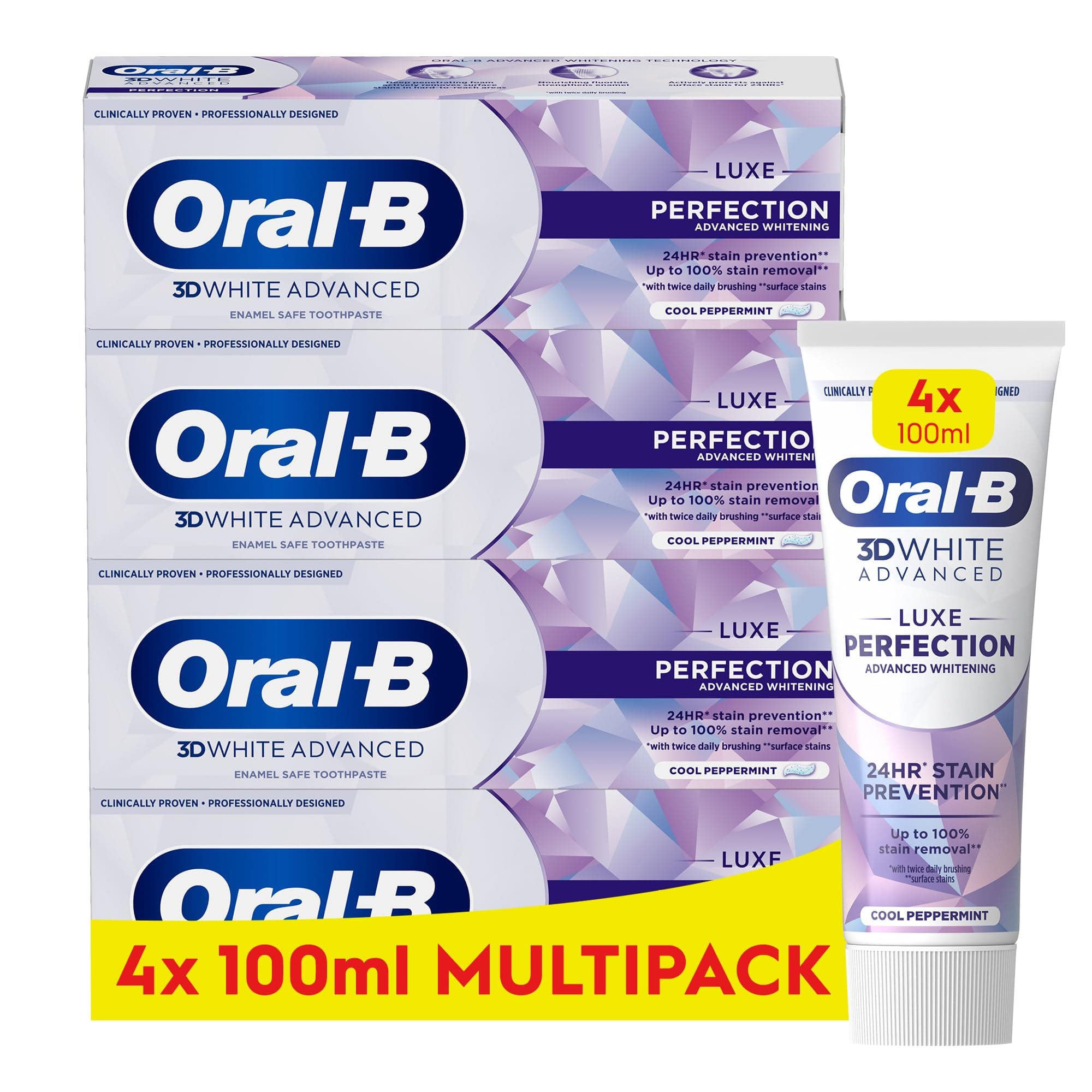 Oral-B 3DWhite Advanced Luxe Perfection Toothpaste 400 ml (100 ml x 4)