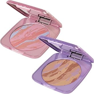 Whats Up Beauty - Cheeque Terre Duo (10 Peaceful Pisa Blush, 10 Light Bronzer) Clean Cruelty Free Vegan Natural Made in Italy Niacinamide Hyaluronic Acid Actives Cheek Makeup