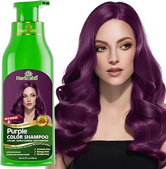 Herbishh Hair Color Shampoo For Gray Hair – Natural Hair Dye Shampoo – Colors Hair In Minutes–Long Lasting–500 Ml–3-In-1 Hair Color–Ammonia-Free | Herbishh (Purple)