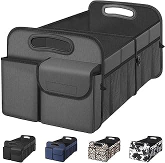 Car Trunk Organizer, Car Storage Organizer with Large Capacity Waterproof Collapsible Trunk Organizer for Car Suv/Jeep/Sedan (Grey, Standard)