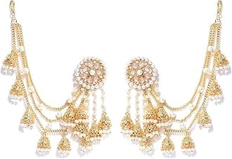 Gold Plated Stylish Jewellery Traditional Fancy Party Wear Jhumka/Jhumki Earrings for Girl's and Women's