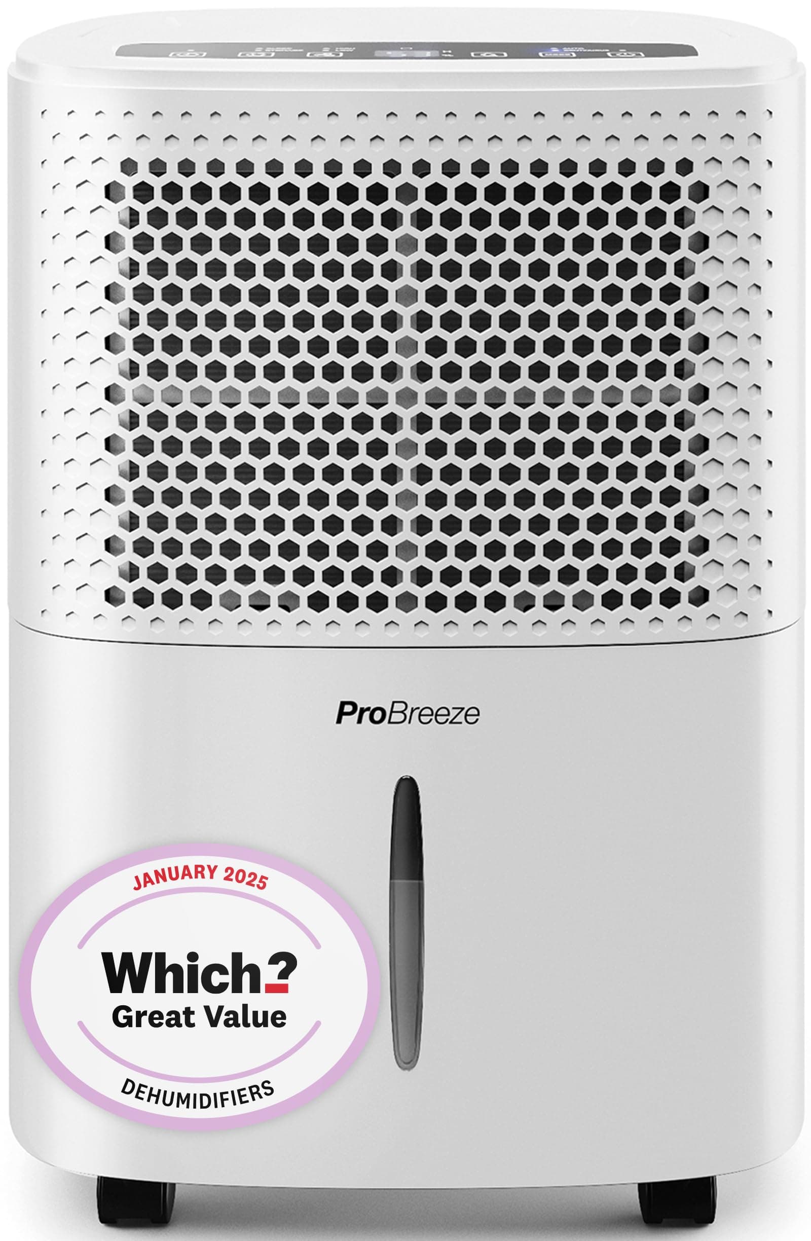 Pro Breeze® 12L/Day Dehumidifier with Automatic Humidity Sensor & Display, Sleep Mode, 24-hour Timer, Laundry Drying, Large Tank - WHICH? BEST BUY DEHUMIDIFIER AWARD