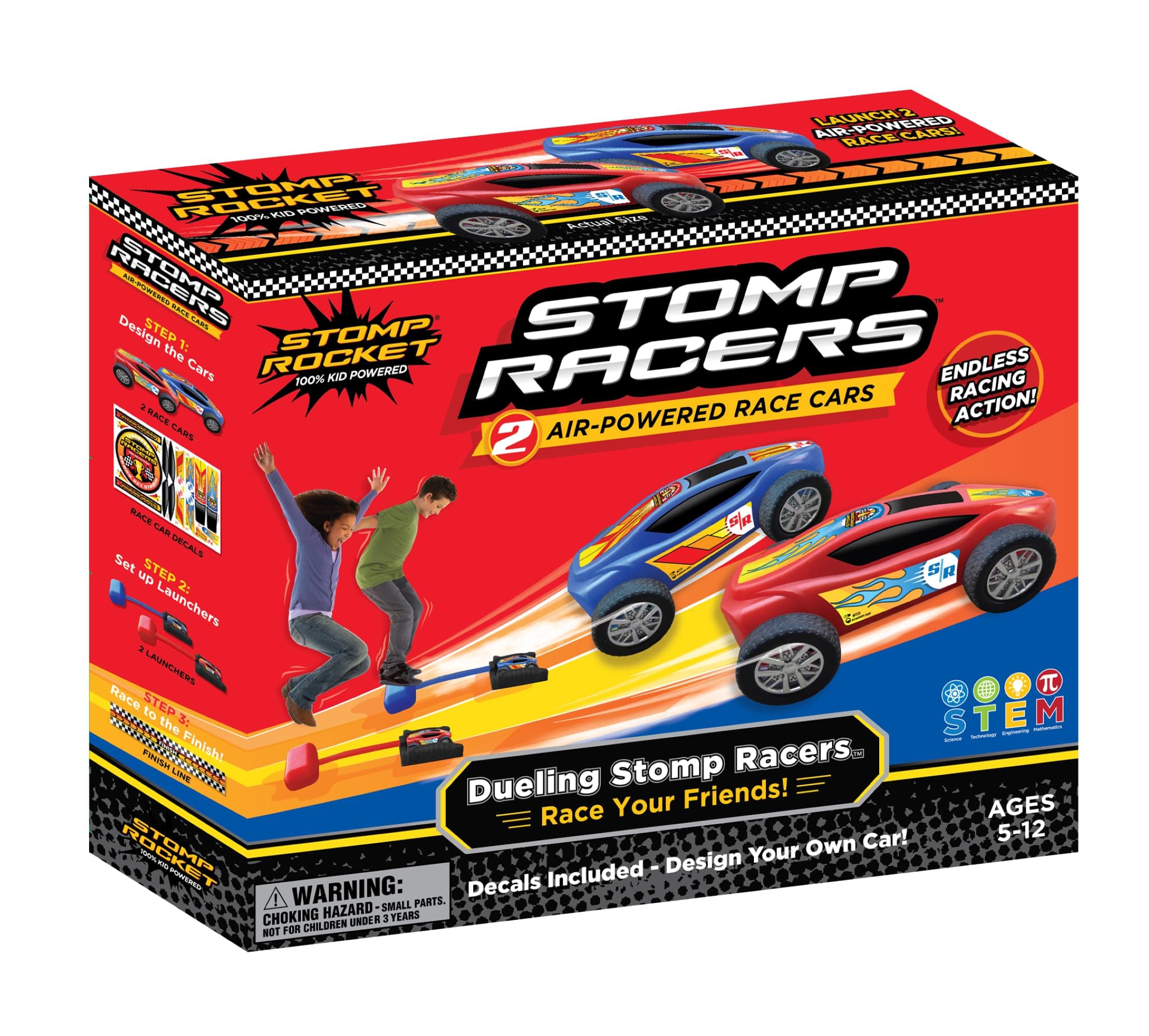 Original Stomp Racers Dueling Car Launcher With 2Race Cars and 2Launch Pads|Perfect Toy and Gift for Boys or Girls Age 5+|Indoor and Outdoor Fun|Activity Set|MadeIn India|Awardwinning Toy
