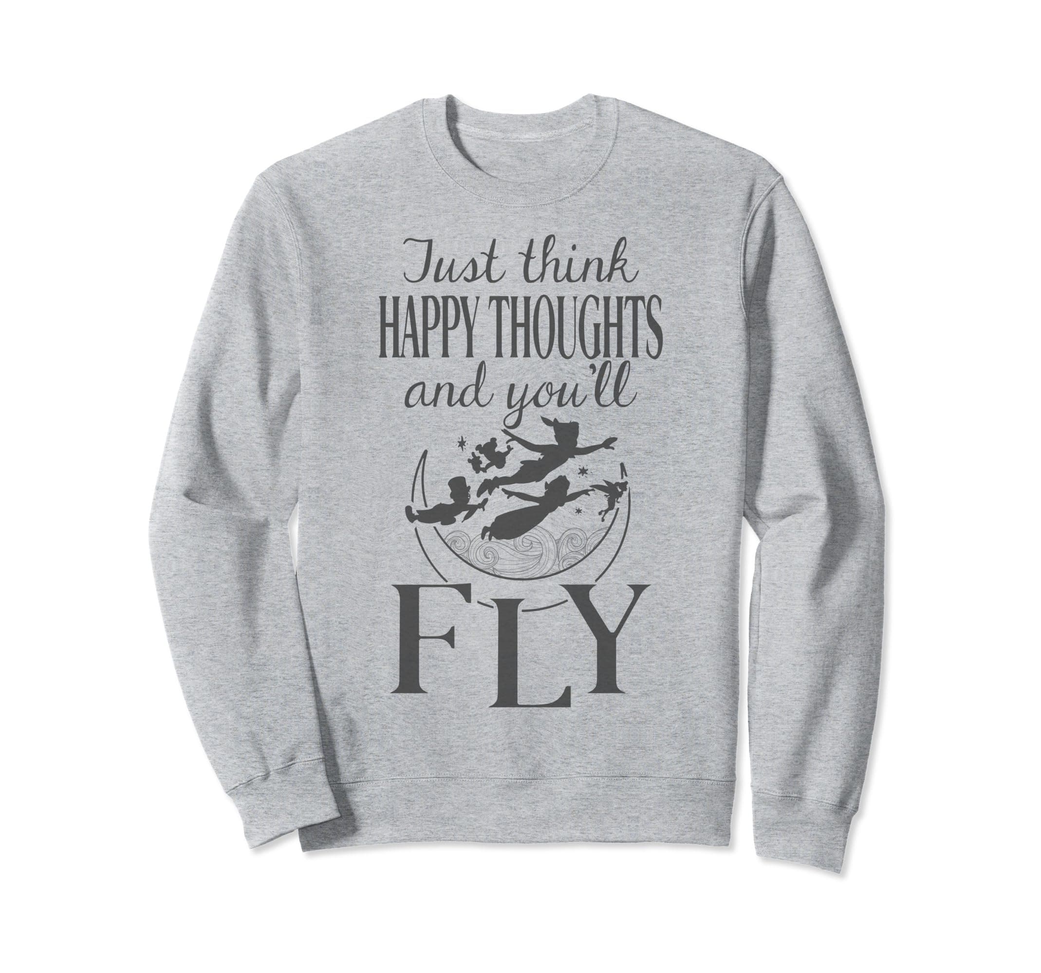 Disney Peter Pan Think Happy Thoughts Quote Group Silhouette Sweatshirt