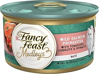 Purina Fancy Feast Pate Wet Cat Food, Medleys Wild Salmon Primavera With Garden Veggies & Greens - (Pack of 24) 3 oz. Cans