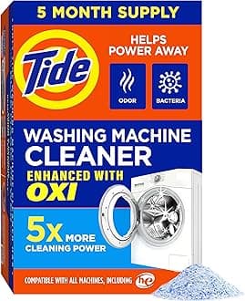 Tide Washing Machine Cleaner by for Front and Top Loader Washer Machines,(2.6oz each) (Pack of 5) (Packaging May Vary)
