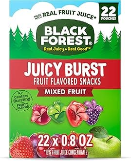 Black Forest, Juicy Burst, Fruit Flavored Snacks, Mixed Fruit Flavors, A Juicy Burst of Natural Flavors, Made with Real Fruit Juice, 0.8 oz 22 ct