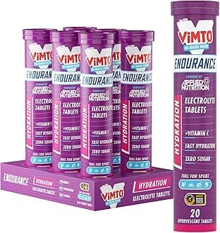 Endurance Hydration Electrolyte Tablets - 400mg Electrolytes per Serving – 120 Effervescent Tablets, Sugar Free, Low Calorie, Added Vitamin C Boost Performance – Vimto