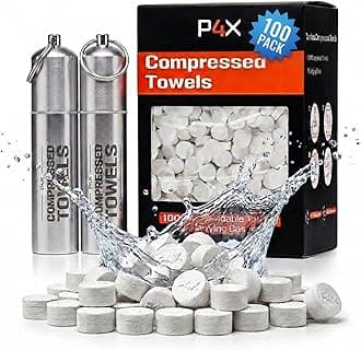 Compressed Towel Tablets - 100% Bamboo Camping Toilet Paper Tablets, Great for Hiking, Travel and Backpacking - Disposable Washcloths, Body Wipes, Paper Towel Coin Tissue - 100/250/500 Pack