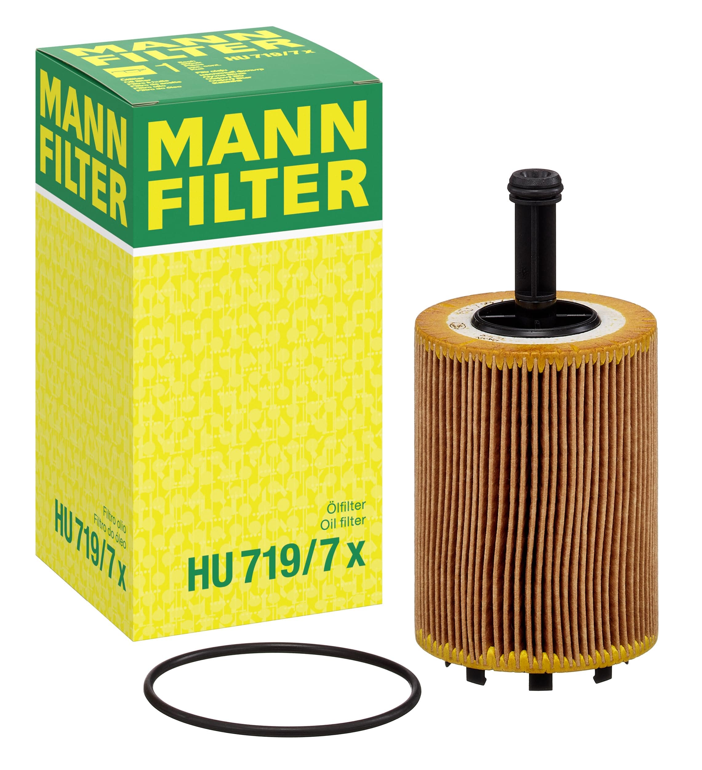 HU 719/7 x Cartridge Oil Filter Replacement Compatible With Audi A3 (2010-2013), A3 Quattro (2005-2009), TT Quattro (2004-2009), SEAT Alhambra (2001-2008), Volkswagen Beetle (2012-2014)