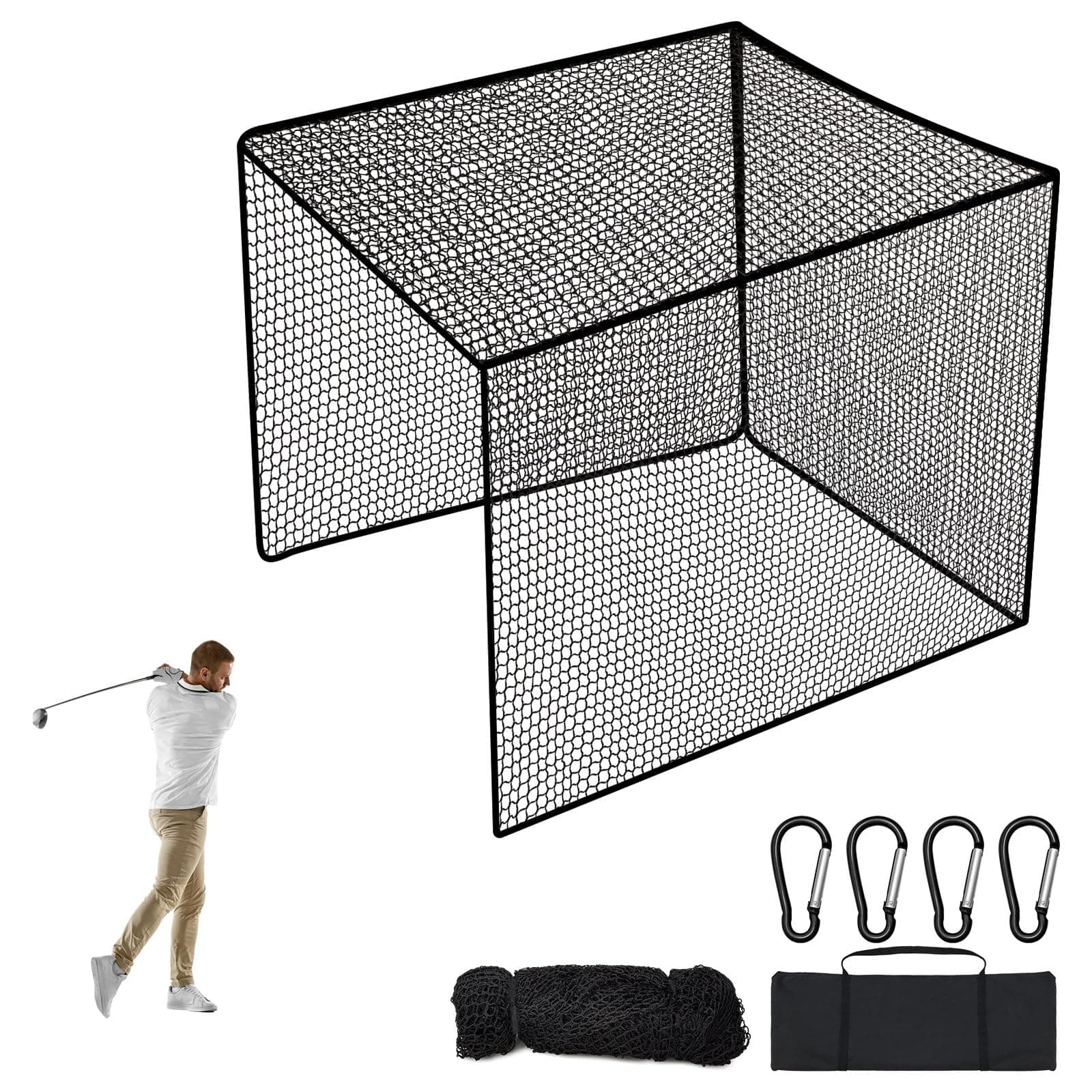 Liliful Heavy Duty Golf Ball Netting - 7 ft x 7 ft Sports Netting Barrier for Backyard, Indoor & Outdoor Use - Beginner & Intermediate Golfers