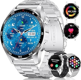 LIGESmart Watch for Men 1.43'' AMOLED with 3 Straps and Answer/Make Call,Fitness Watch 100+ Sports Modes,Heart Rate Sleep Monitor Smartwatch for Android iOS Phones