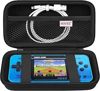 BOVKE Carrying Case for WELLST·G Handheld Game for Kids -Preloaded 220 Retro Video Games, Mini Arcade Electronic Toy for Boys Girls Portable Storage Organizer, Extra Mesh Pocket fits Cable, Black
