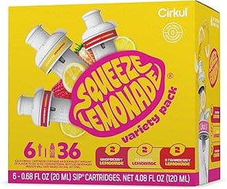 Squeeze Lemonade B-Vitamins Flavor Water Variety Pack, Makes 36 Drinks, No Sugar, Zero Calorie Drink Mix, (2 Classic, 2 Strawberry, 2 Raspberry)