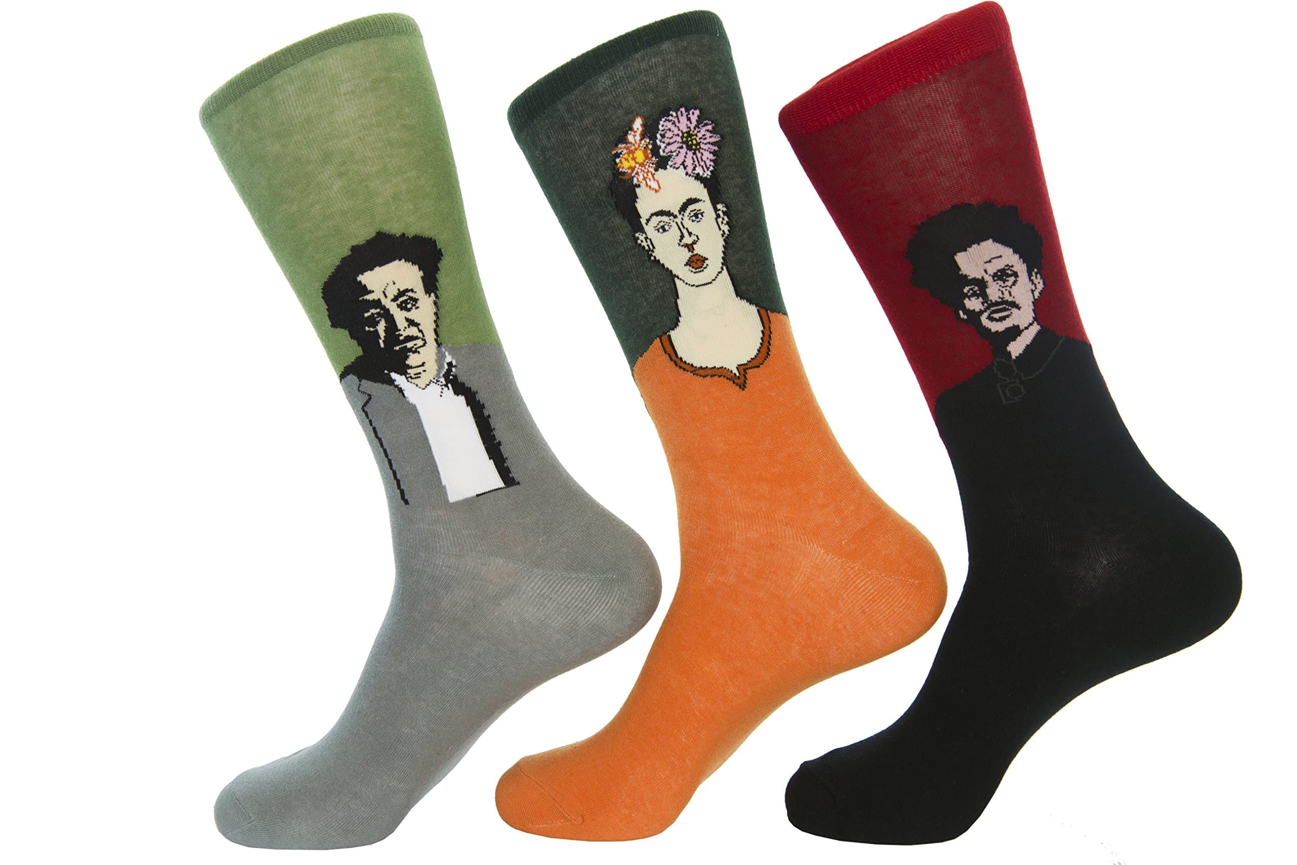 Men's Frida Kahlo, Diego Rivera, Leon Trotsky Socks (3 individual mismatched socks!)