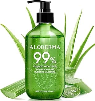 99% Organic Pure Aloe Vera Gel Made within 12 Hours of Harvest, 17.6oz Value Pump, Lightweight Non-Sticky Aloe Vera Gel for Sunburn Relief, Natural, Soothing Aloe Vera for Face & Hair