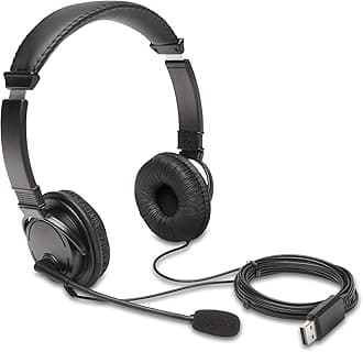 Kensington USB Hi-Fi Headphones with Microphone (K97601WW), Black