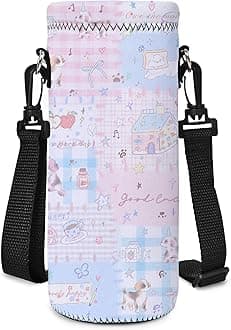 AUPET Water Bottle Bag Carrier,24oz/32oz Insulated Neoprene bottle Sling Holder Case Pouch Cover for 1000ML/750ML Bottles with Shoulder Strap for walking (Lucky Dogs, 750ML)