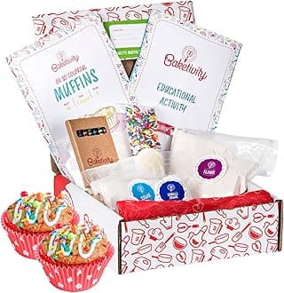 Baketivity Kids Baking DIY Activity Kit - Bake Delicious Confetti Muffins with Pre-Measured Ingredients – Best Gift Idea for Boys and Girls Ages 6-12