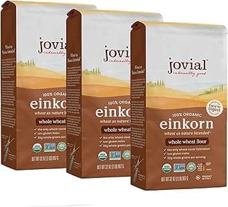 - Jovial Organic Einkorn Whole Wheat Flour - Bread Baking Flour for Sourdough, High Protein, Non-GMO, Organic Pizza & Pasta Flour, European Italian Flour, Glyphosate Free - 32 Oz, 3 Pack