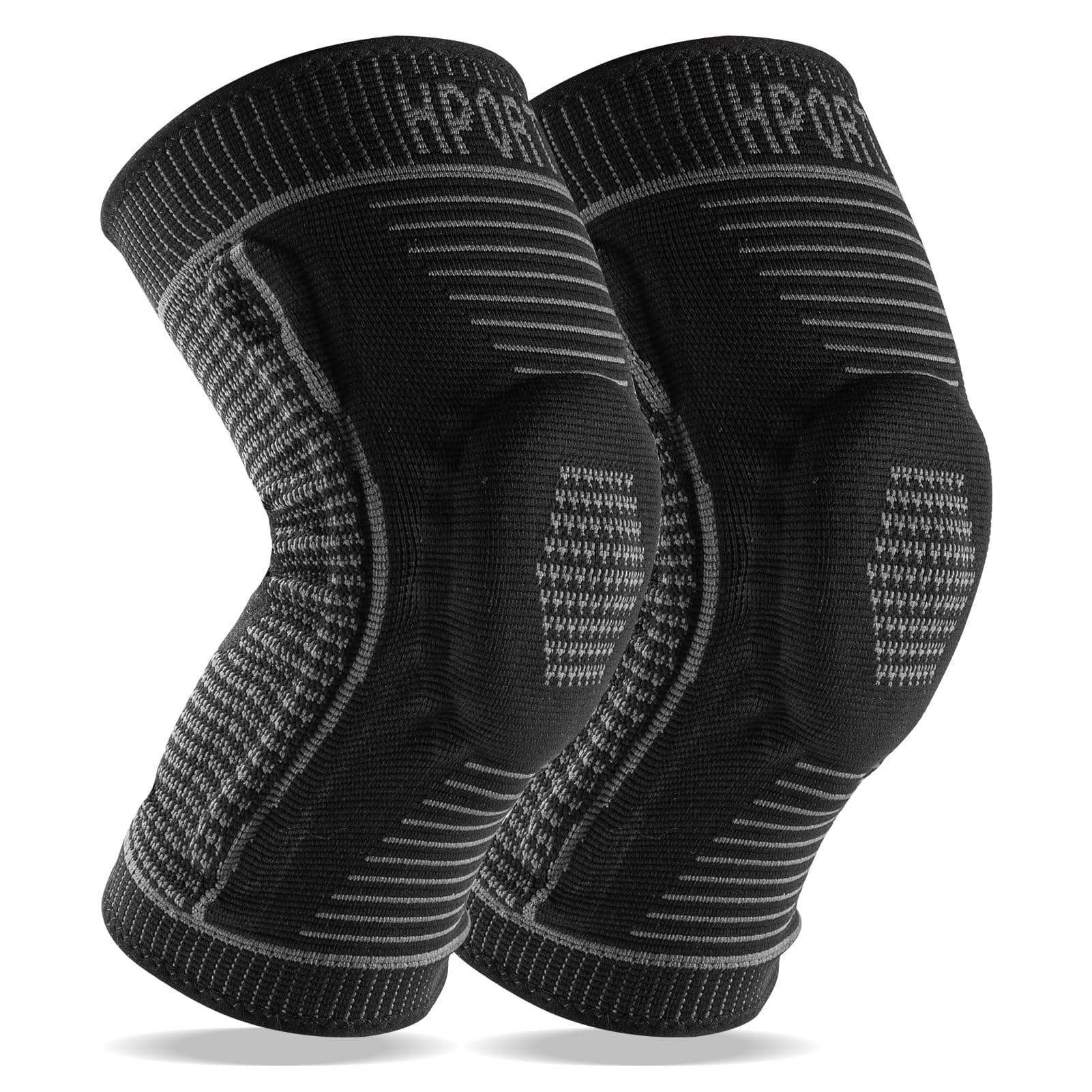 Compression Knee Brace for Men Women 2 Pack Knee Sleeves with Patella Gel Pad & Side Stabilizers, Knee Braces for Knee Support Workout Sports ACL & Arthritis Pain Relief Black (Small)