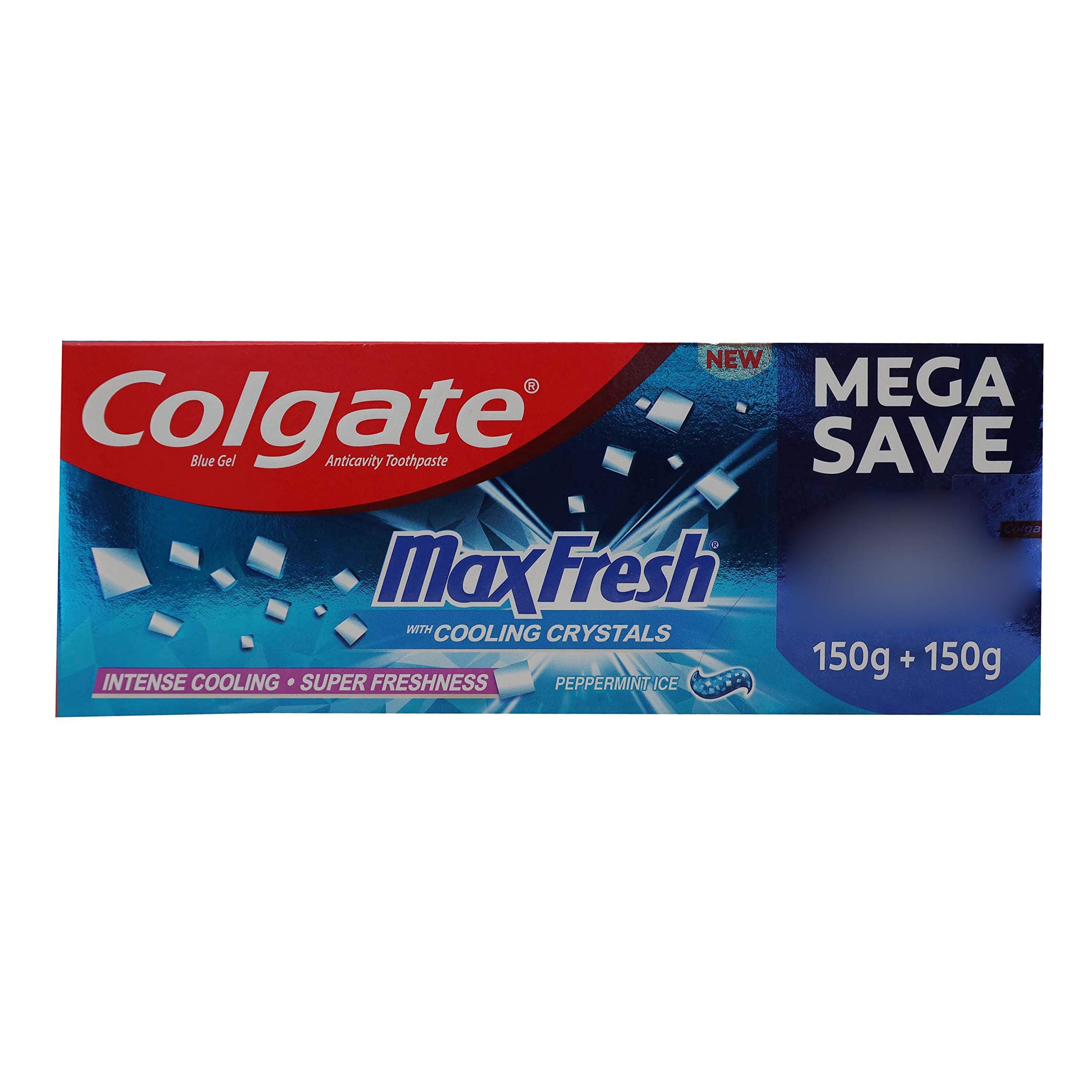 Max Fresh Blue Gel Toothpaste, Fresh Breath, 300g (Cooling Crystals)