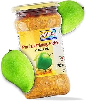 - 1932 | All Natural | Indian Pickle | Premium Olive Oil | Mango Pickle | Vegan | Kosher Certified | Pickle Relish | Great for Seasoning | North Indian Snacks | 300 Grams (Pack of 1)