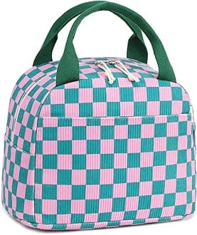 LEDAOU Lunch Box for Women Insulated Lunch Bag Corduroy Lunch Tote Bags Leakproof Cooler Lunch Case for Travel Work Picnic