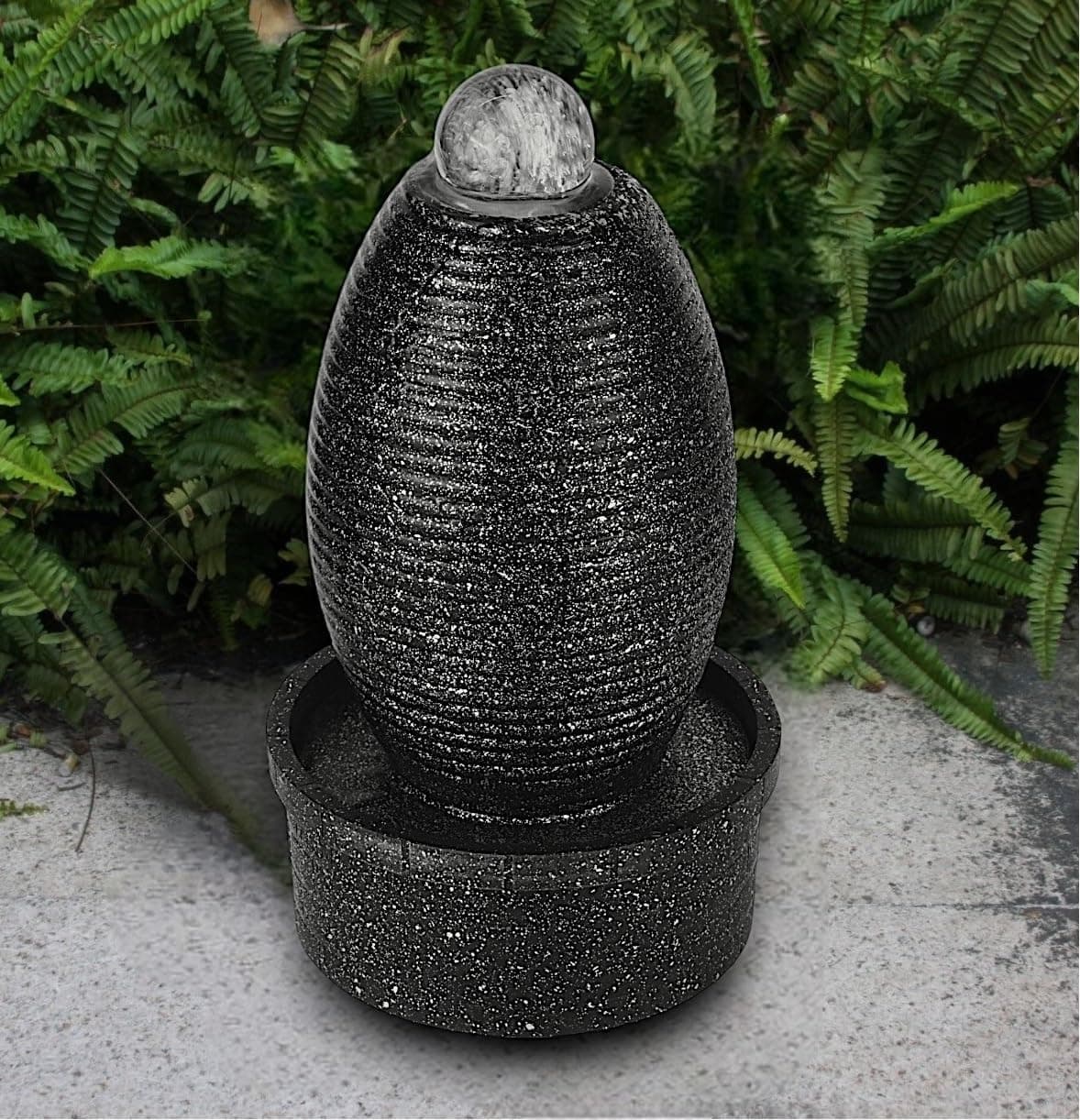 Seven Moon Tabletop Water Fountain with Crystal Ball – Desktop Waterfall Home Decor for Living Room & Office, Natural River Sound for Meditation, Indoor Zen Relaxation, Feng Shui Gift (7MWF14)