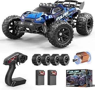 1:14 Scale High-Speed 4WD Remote Control RC Car with 6 LED Lights, 40+KM/H Off-Road RC Truck for Boys Aged 8-12, Includes 2 Rechargeable 7.4V 1300mAh Batteries