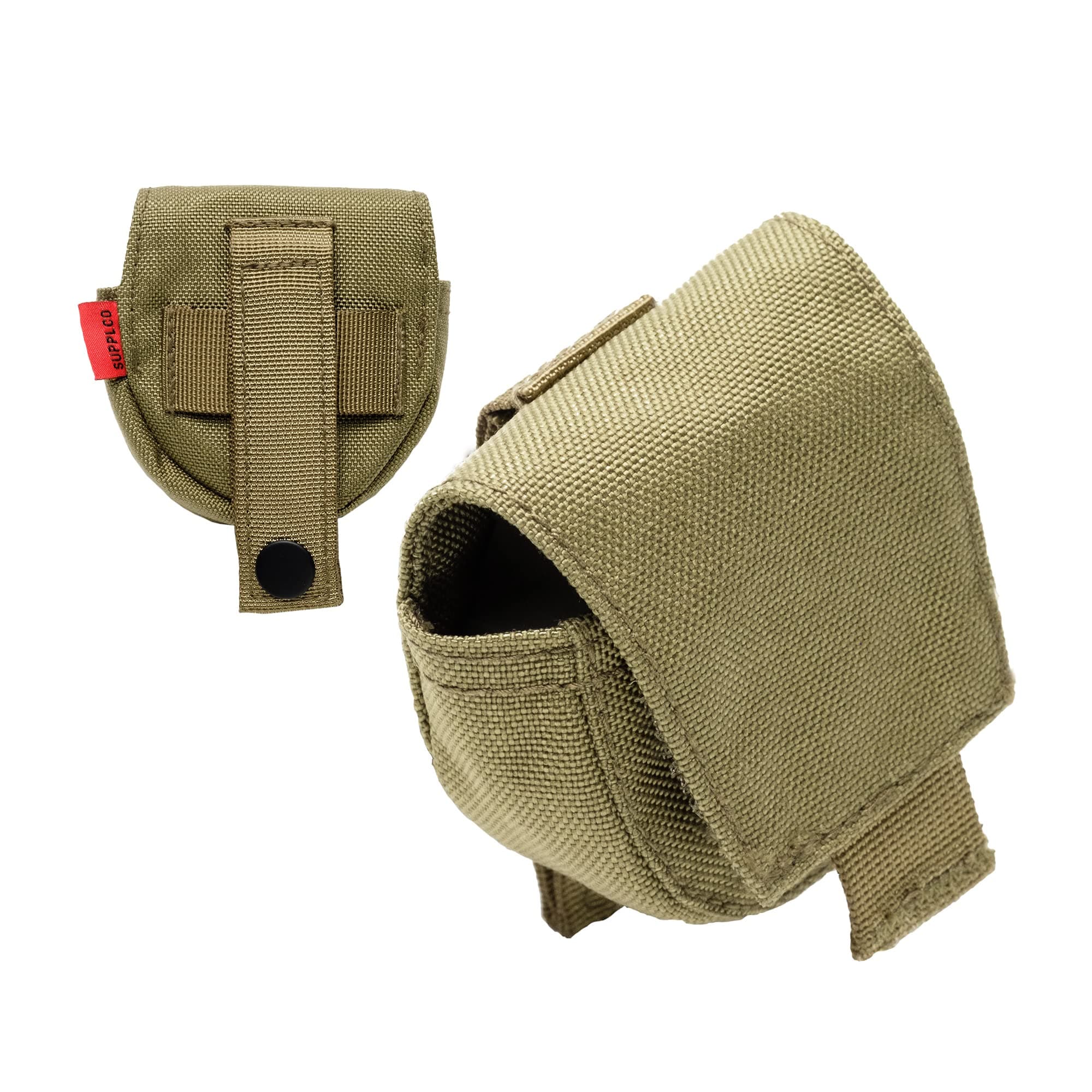 Trademark Supply MOLLE Dip Can Pouch, Rapid-Access Tactical Pouches with Hook-and-Loop Flap, Small MOLLE Pouch for Belts and Bags, Tactical Belt Pouch for Outdoor and Law Enforcement, Green