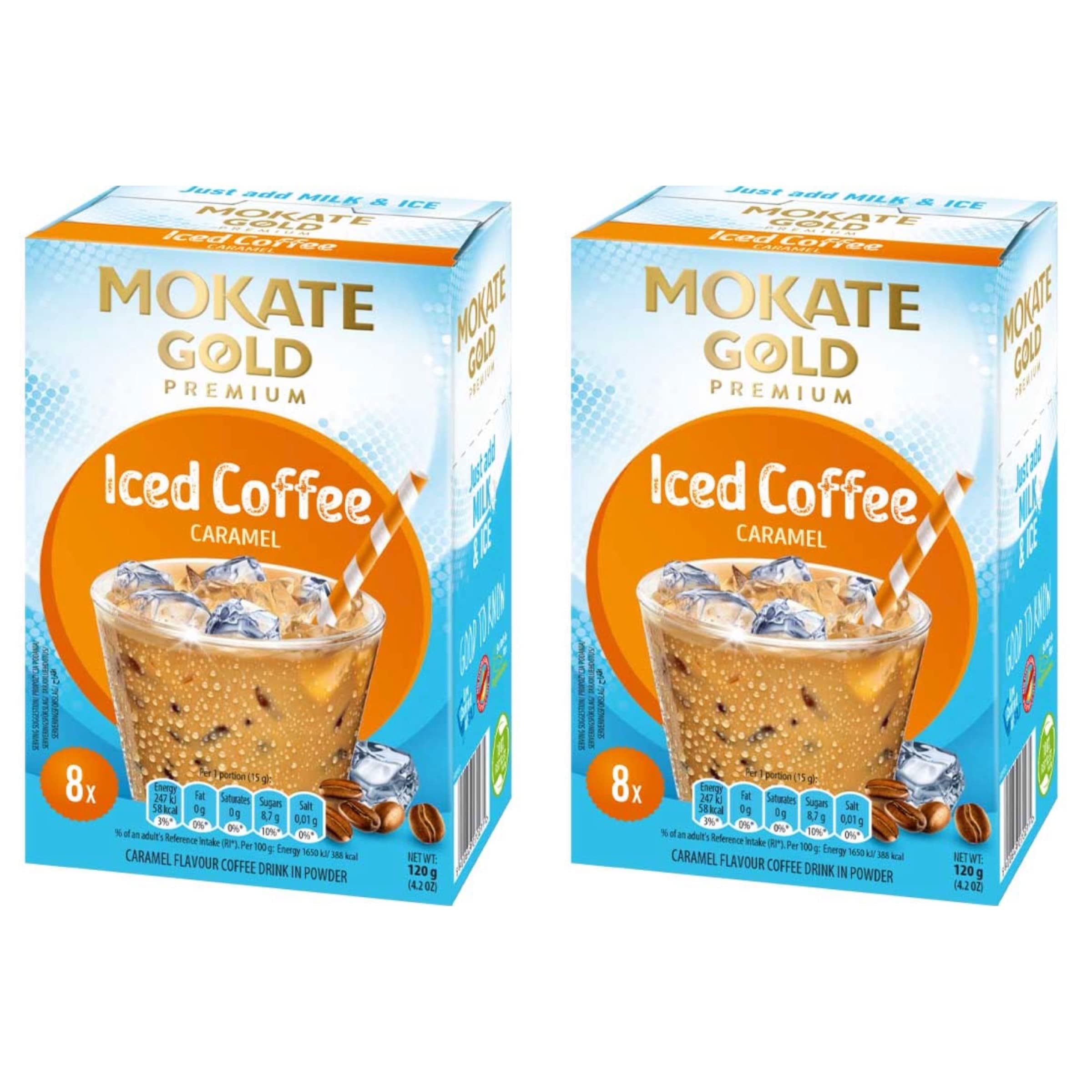 mokate Gold Premium iced coffee Caramel 2 boxes x 8 sachets total 16