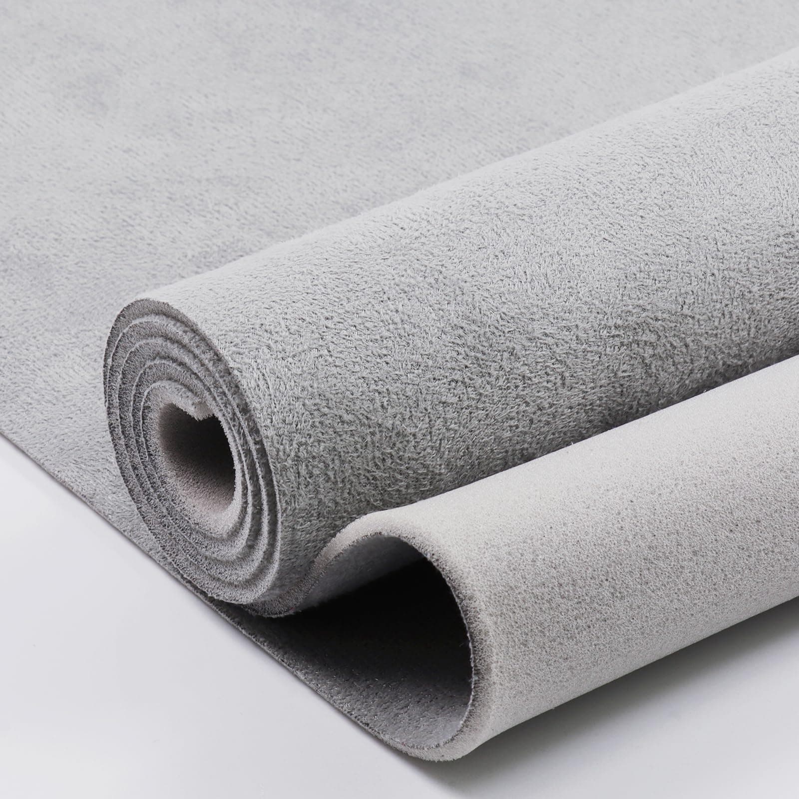 Suede Headliner Fabric 60" Wide by 48" with Foam Backing Auto Headliner Replacement Material, Car Roof Upholstery Fabric Repairing for Truck RV SUV Boat Home, Grey
