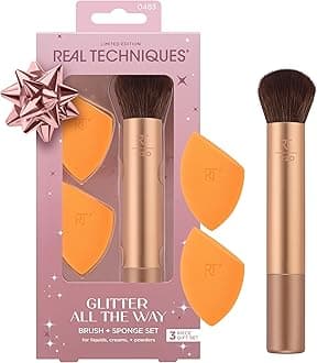 Glitter All The Way Brush + Sponge Kit, 3 Piece Limited Edition Gift Set