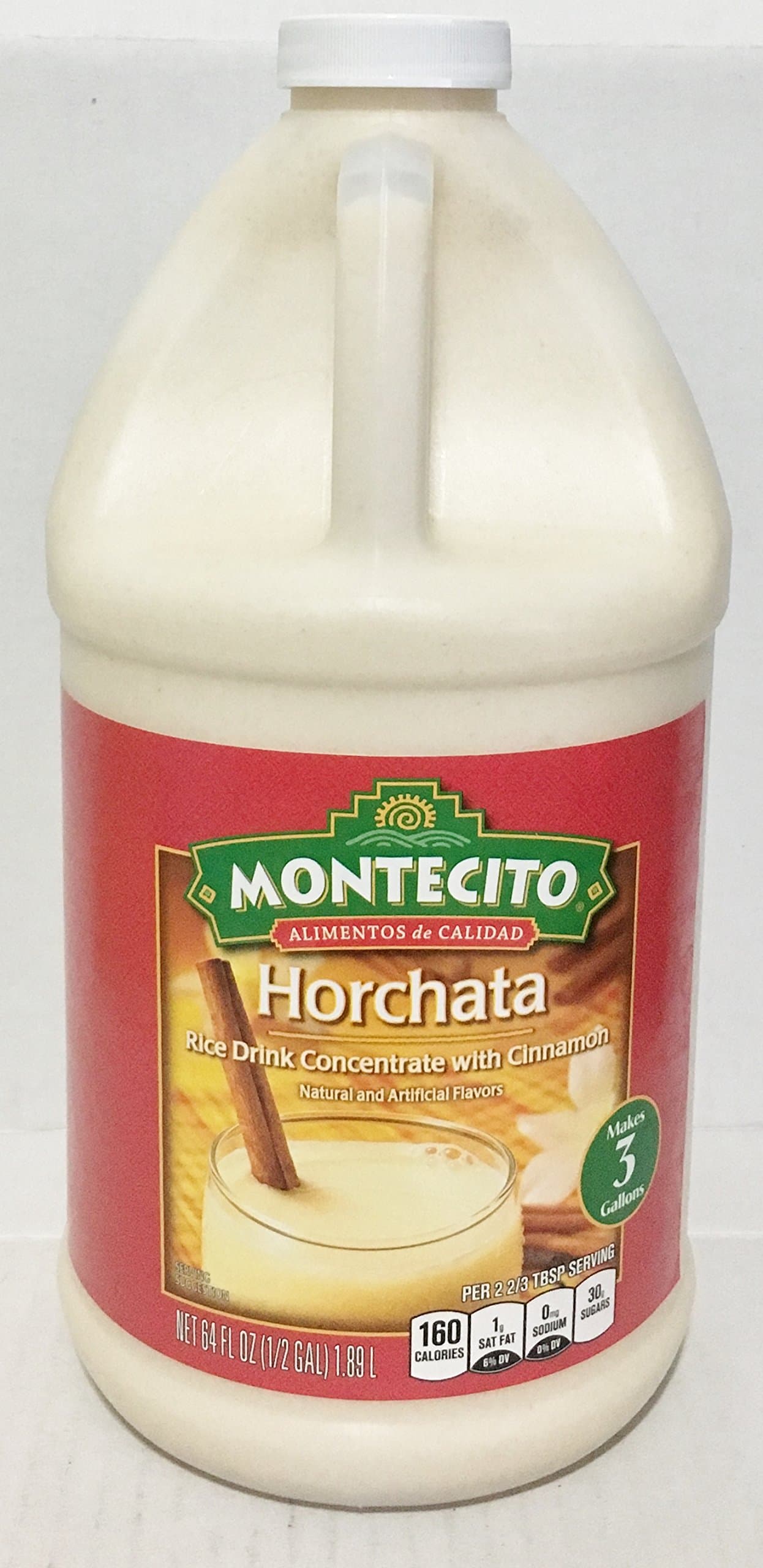 64oz Montecito Horchata Rice Drink Concentrate with Cinnamon, Just Add Water. Makes 3 Gallons, Pack of 1