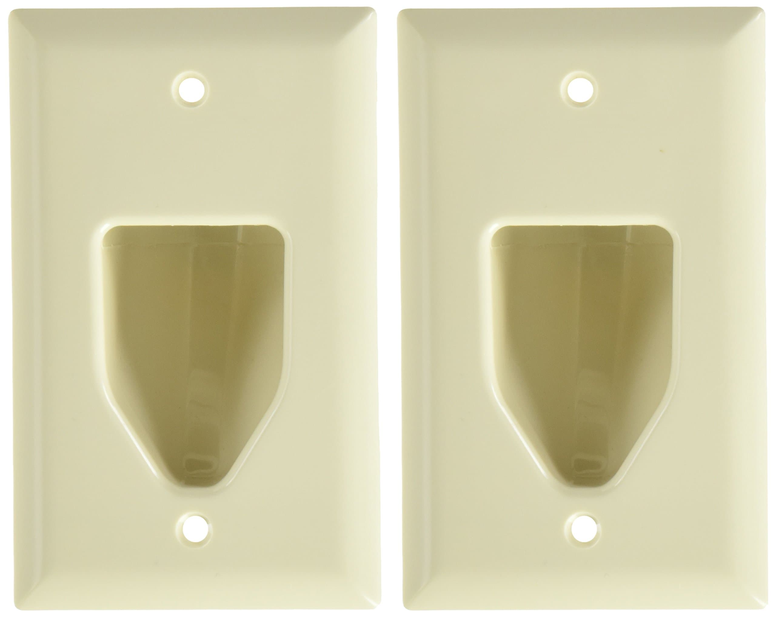 Datacomm 450001LA-2 1 Gang Recessed Low Voltage Plate, 2 Pack
