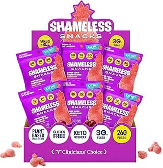 Shameless Snacks - Healthy Low Calorie Snacks, Low Carb Keto Gummies (Gluten Free Candy) - 6 Pack Sour Cherry Bomb