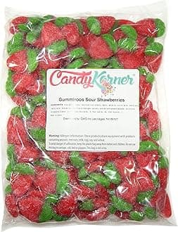 Gummi Strawberries - Sour Strawberry Gummi - Strawberries Gummy 2.2 Pound (35.2 Ounces) By CandyKorner