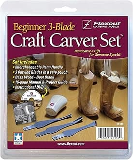 Flexcut Carving Tools, 3-Blade Beginner Craft Carver Set