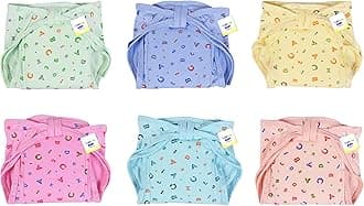 Toddylon Baby Products New Born Baby Clothes | Cloth Diapers | Langots | Nappies | Cotton | Reusable | Washable | Nappy (0-6 Months, Pack of 6)