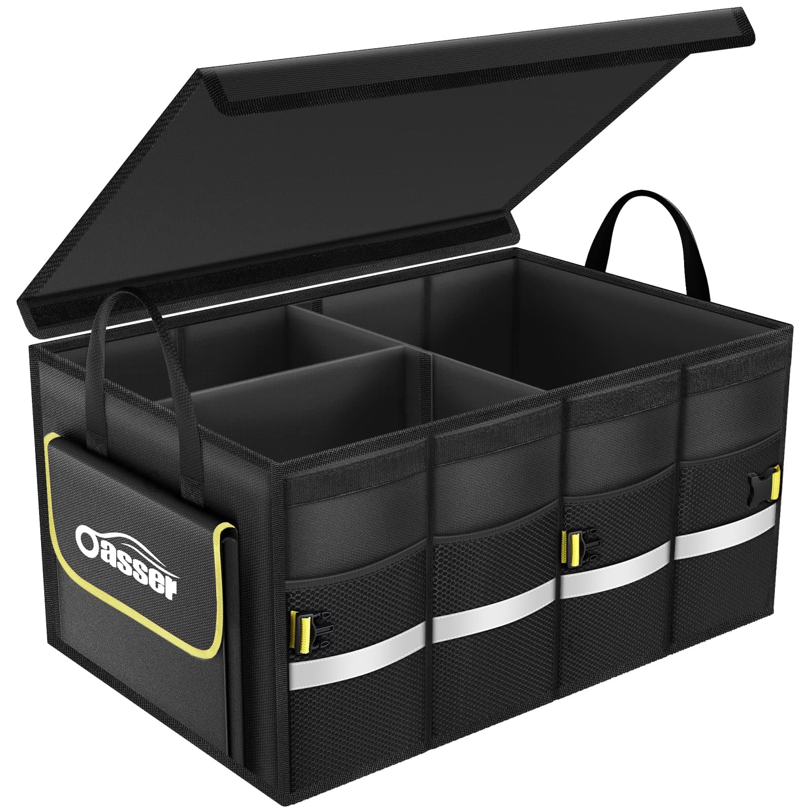 Oasser Trunk Organizer Cargo Organizer Trunk Storage Waterproof Collapsible Durable Multi Compartments with lid