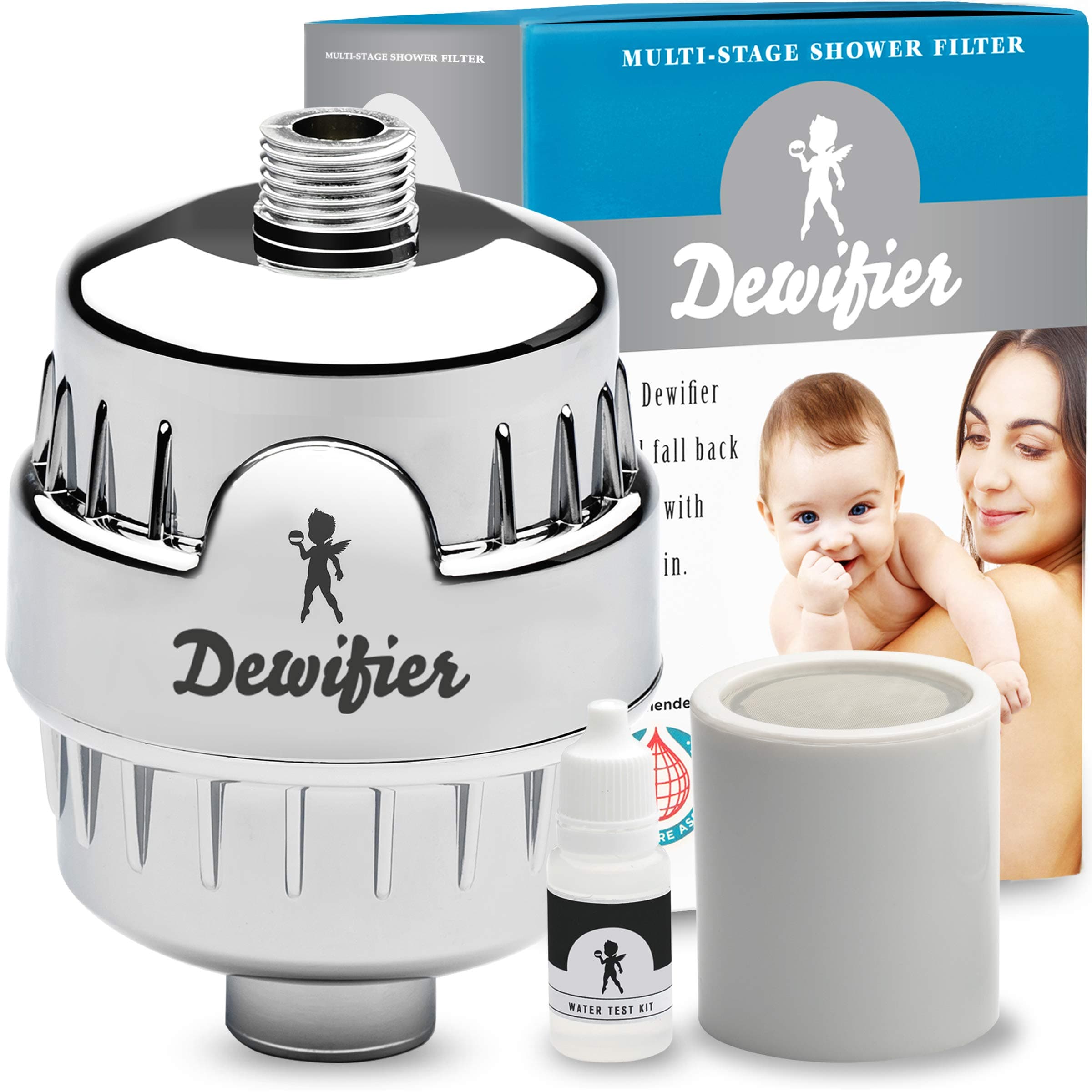 Dewifier Shower Water Softener - Shower Head Filter for Hard Water - Shower Water Filter - Remove Chlorine and Fluoride - Hard Water Shower Head Filter